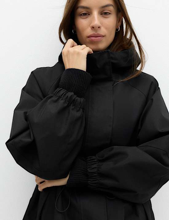 Cotton Rich Waterproof Checked Hooded Parka