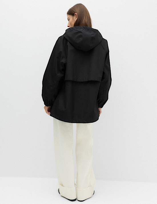 Cotton Rich Waterproof Checked Hooded Parka