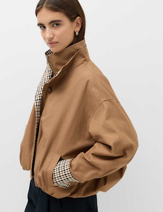 Check Contrast Bomber Jacket