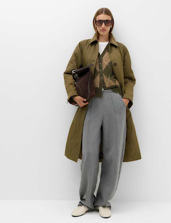 Quilted Longline Car Coat