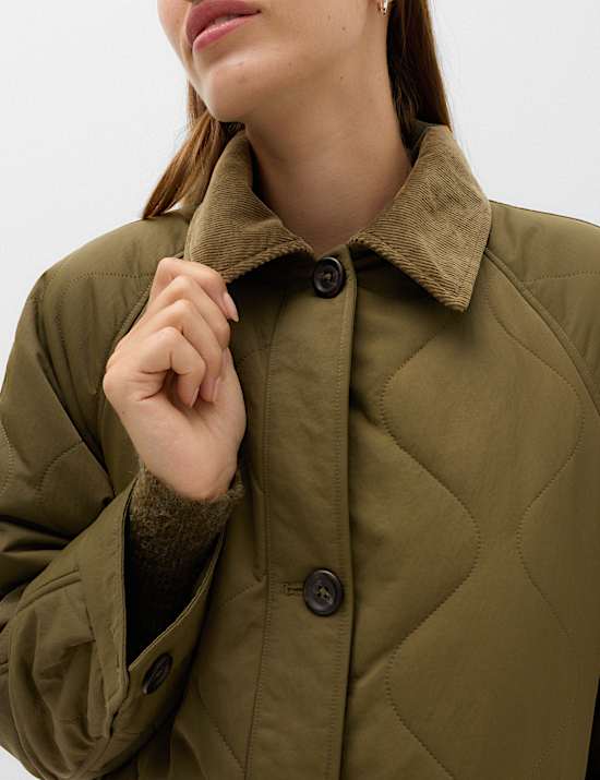 Quilted Longline Car Coat