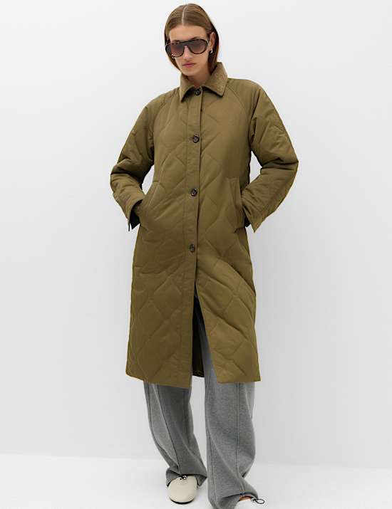 Quilted Longline Car Coat