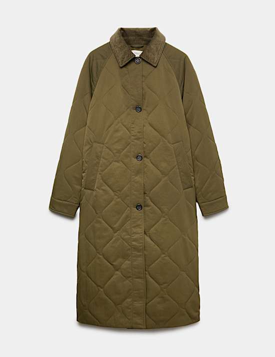 Quilted Longline Car Coat