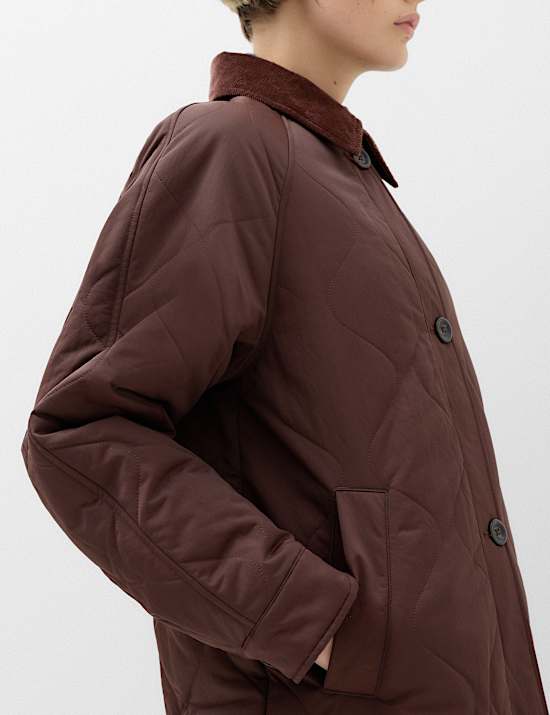 Quilted Longline Car Coat