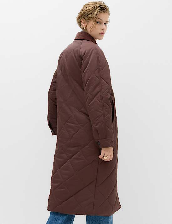 Quilted Longline Car Coat