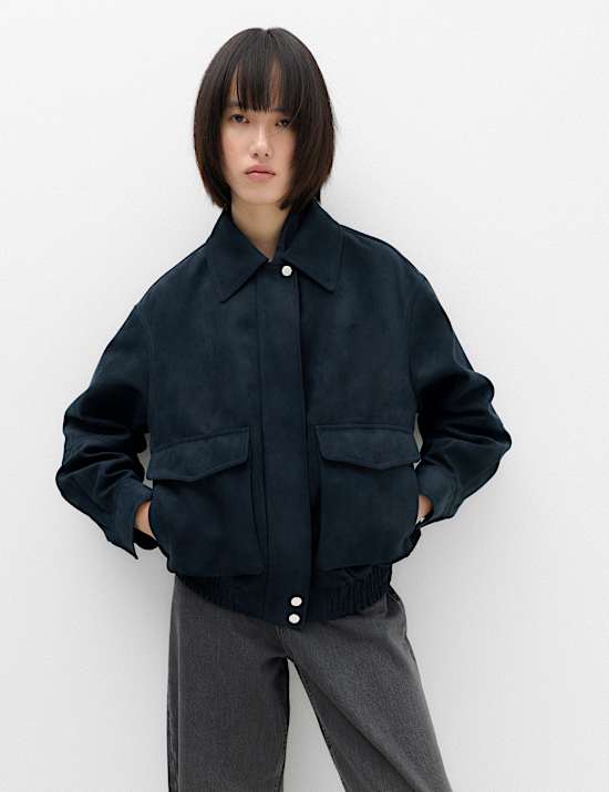 Suedette Bomber Jacket