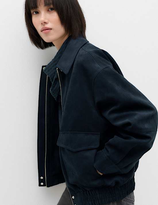 Suedette Bomber Jacket
