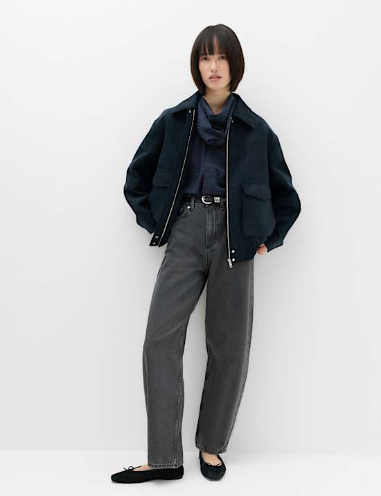 Suedette Bomber Jacket