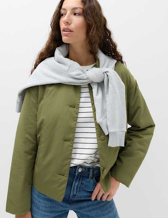 Padded Collared Short Jacket