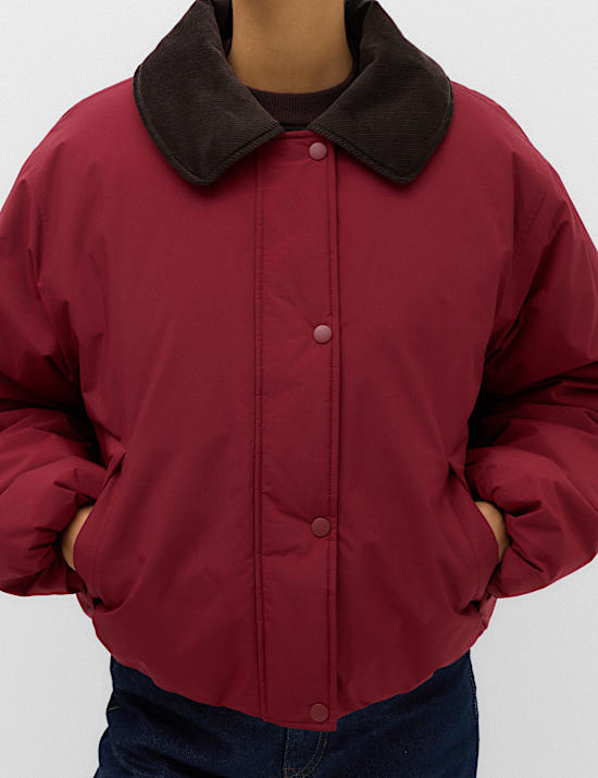 Thermowarmth&trade; Cord Collar Short Padded Jacket