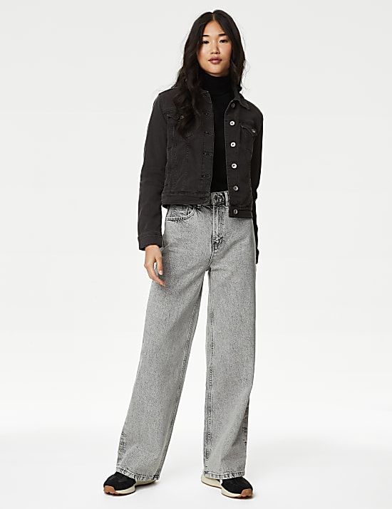 Cotton Rich Denim Jacket With Stretch