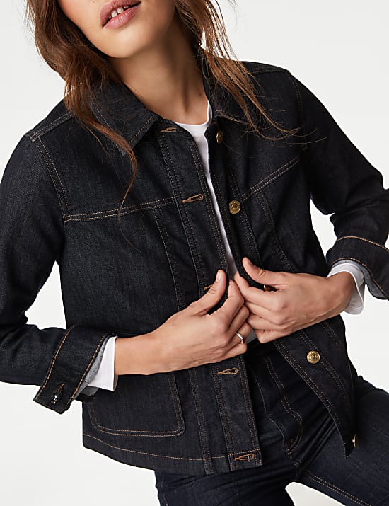 Veste pratique en jean de coton