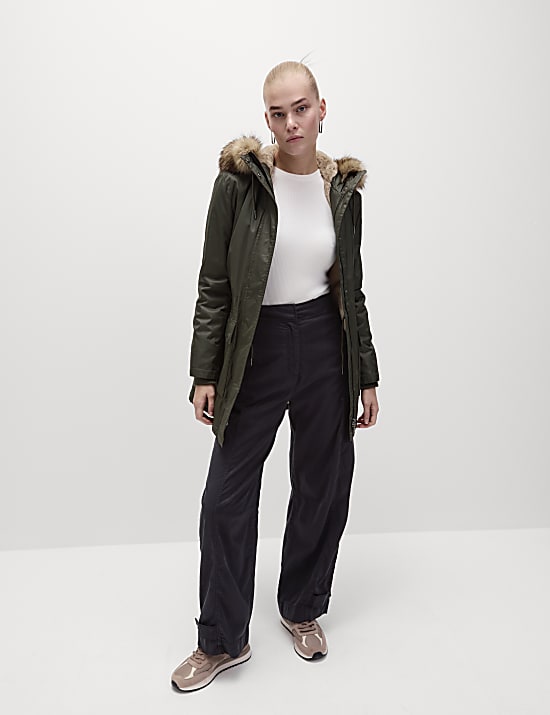 Stormwear&trade; Waxed Faux Fur Lined Hooded Parka