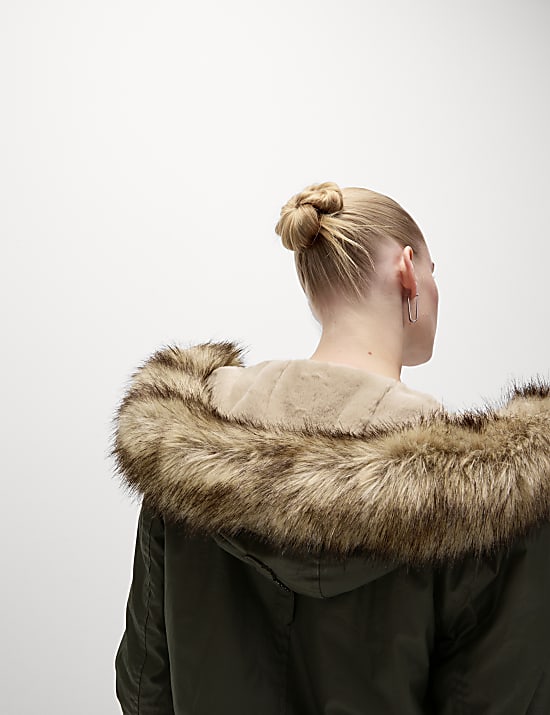 Stormwear&trade; Waxed Faux Fur Lined Hooded Parka