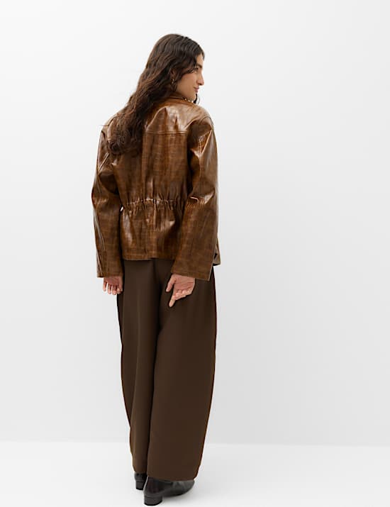 Croc Faux Leather Jacket