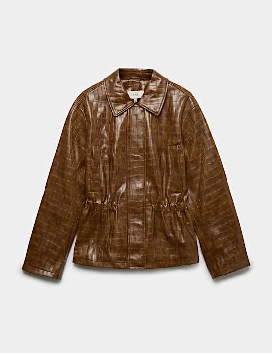 Croc Faux Leather Jacket