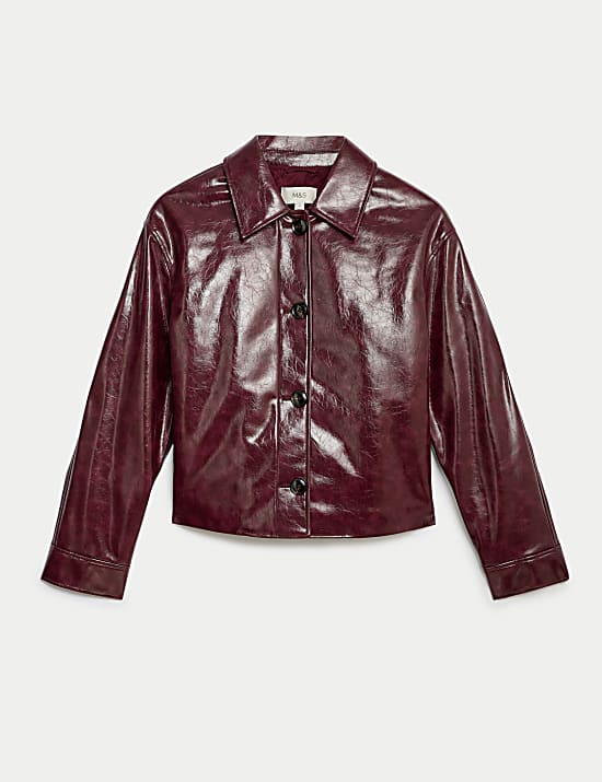 Faux Leather High Shine Jacket