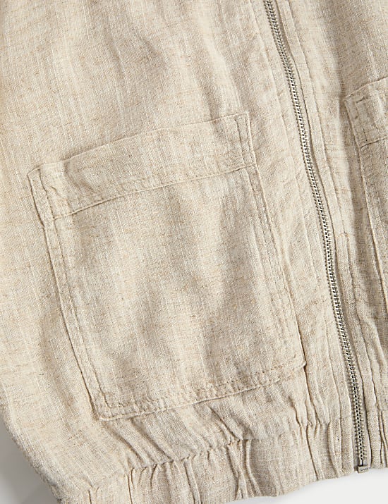 Linen Rich Bomber Jacket