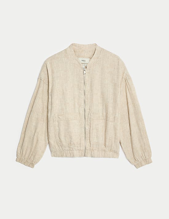Linen Rich Bomber Jacket