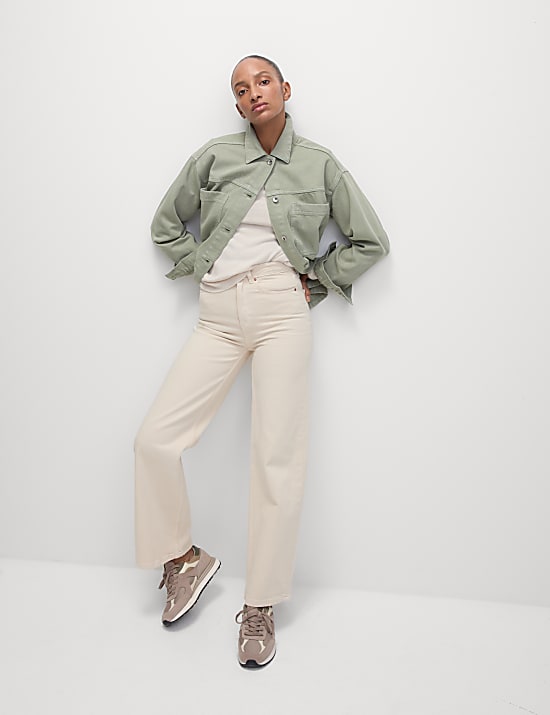 Pure Cotton Denim Relaxed Shacket