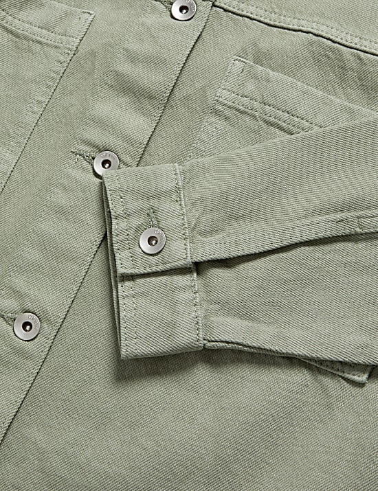 Pure Cotton Denim Relaxed Shacket