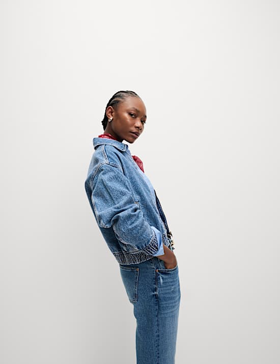 Τζιν τζάκετ Harrington με χαλαρή εφαρμογή