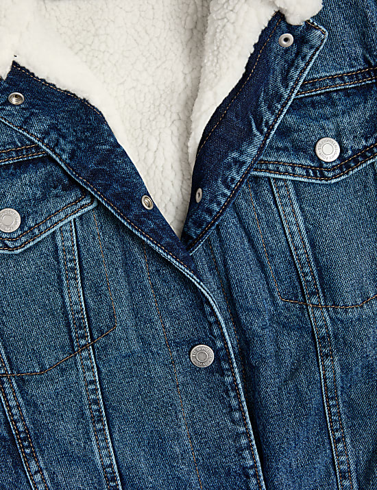 Denim Borg Lined Jacket