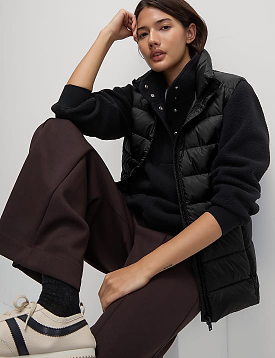 Feather & Down Quilted Packaway Puffer Gilet
