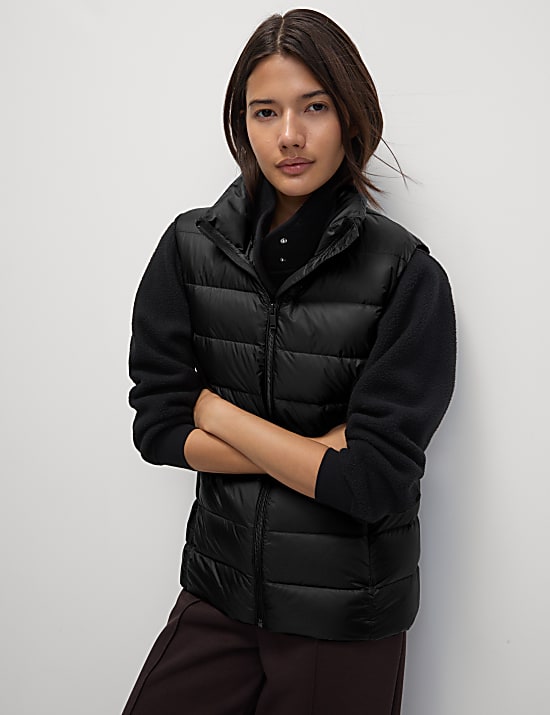 Feather & Down Quilted Packaway Puffer Gilet