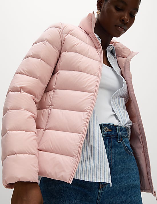 Pink down puffer jacket hotsell