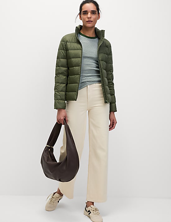 Feather & Down Quilted Packaway Puffer Jacket