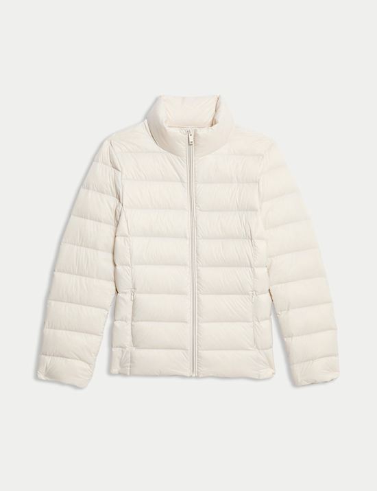 Feather & Down Quilted Packaway Puffer Jacket