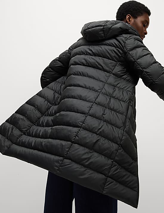 Feather & Down Padded Puffer Coat
