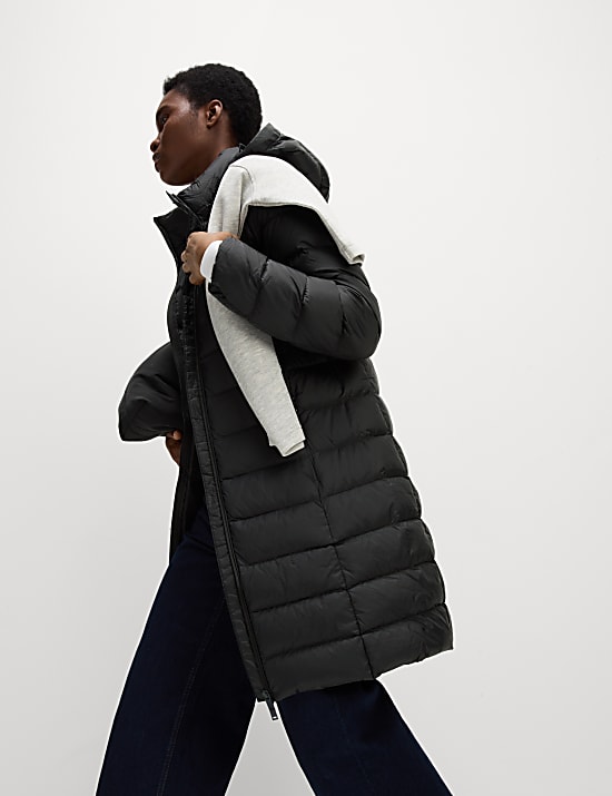 Feather & Down Padded Puffer Coat