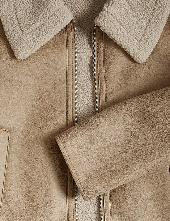 Jaket Ringan Shearling Imitasi