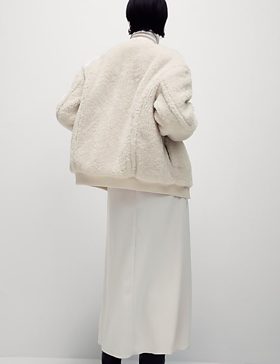 Bluza bomberka ze sztucznego futra