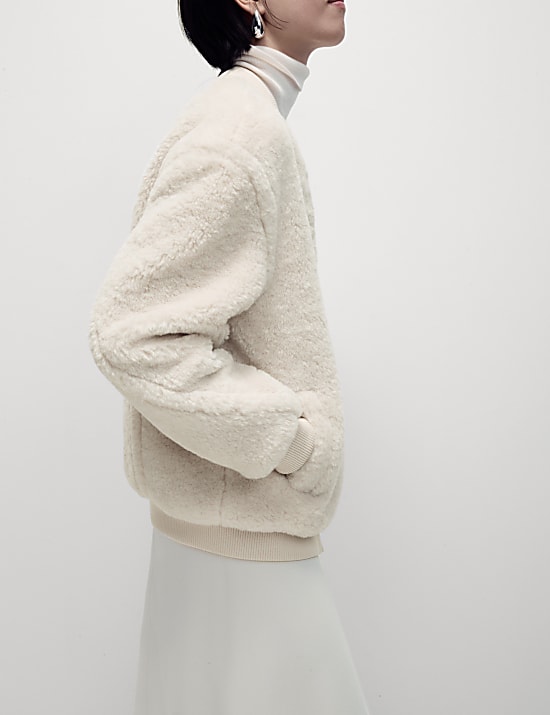 Bluza bomberka ze sztucznego futra