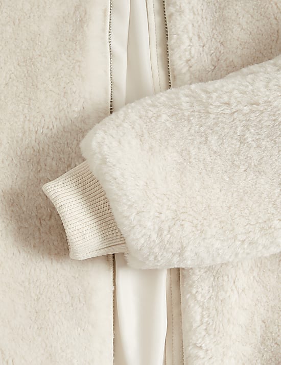 Bluza bomberka ze sztucznego futra