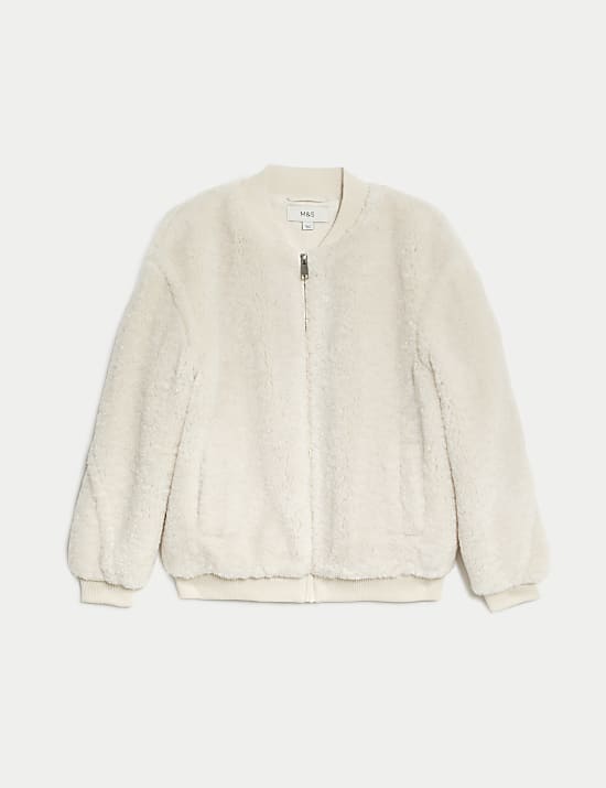 Bluza bomberka ze sztucznego futra