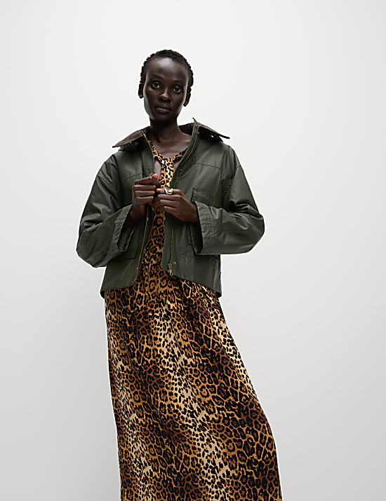 Waxed Hooded Short Jacket