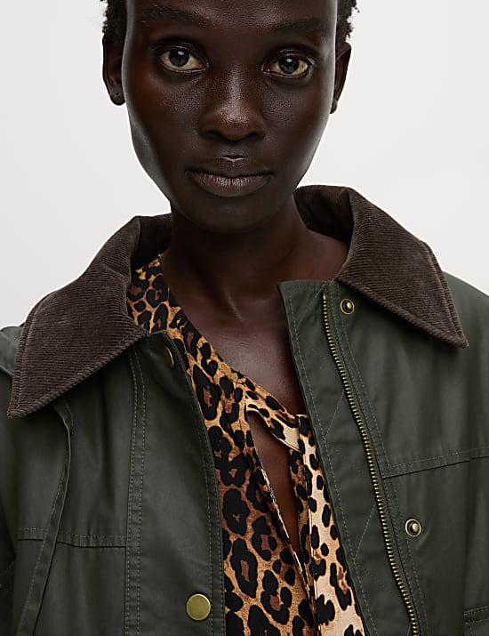 Waxed Hooded Short Jacket