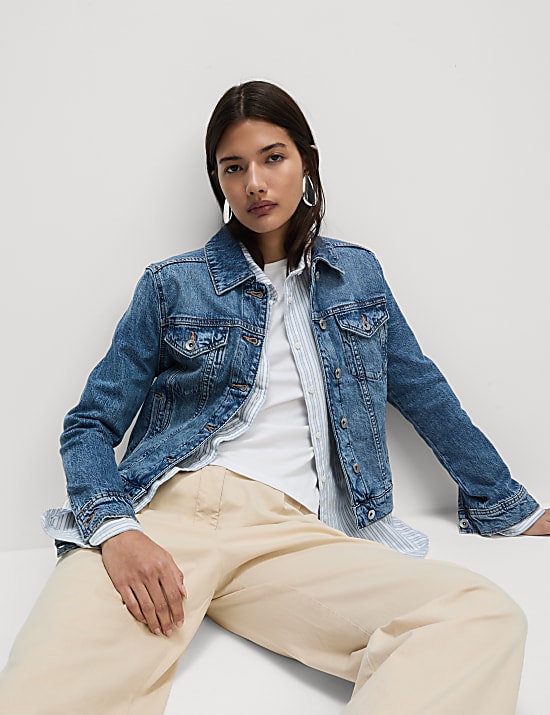 Petite Denim Jacket with Stretch