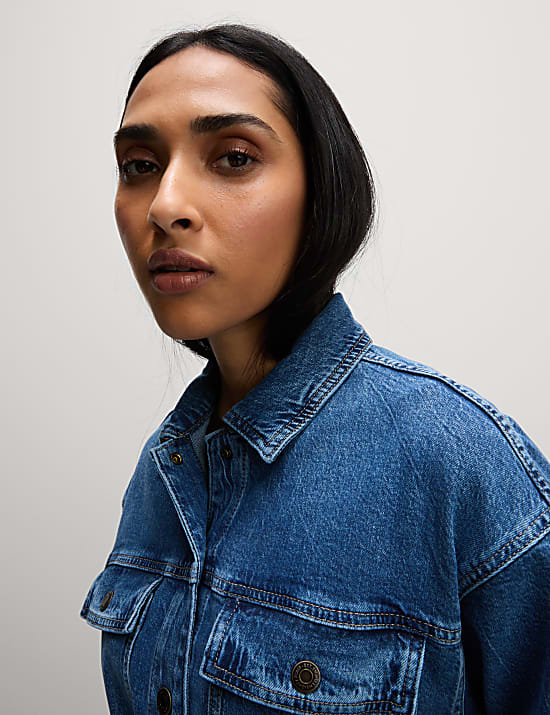 Denim Belted Relaxed Jacket