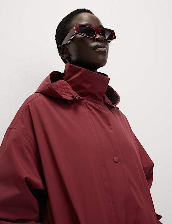 Abrigo parka largo extragrande impermeable