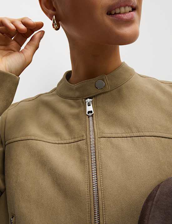 Τζάκετ μοτοσικλετιστή από συνθετικό σουέντ