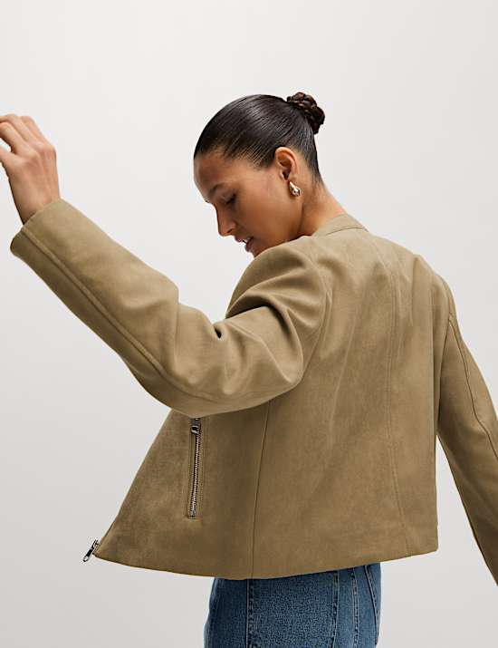 Τζάκετ μοτοσικλετιστή από συνθετικό σουέντ