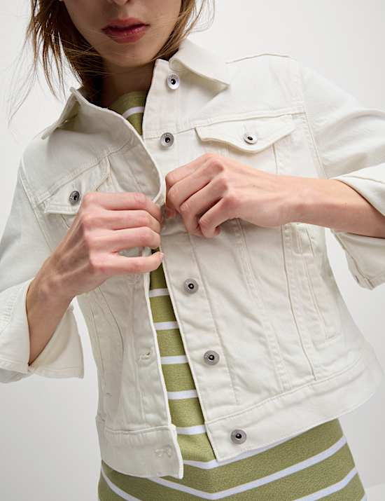 Cotton Rich Denim Jacket with Stretch