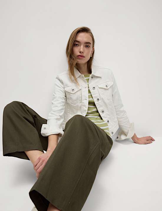 Cotton Rich Denim Jacket with Stretch