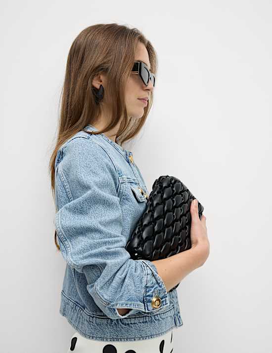Denim Collarless Short Jacket