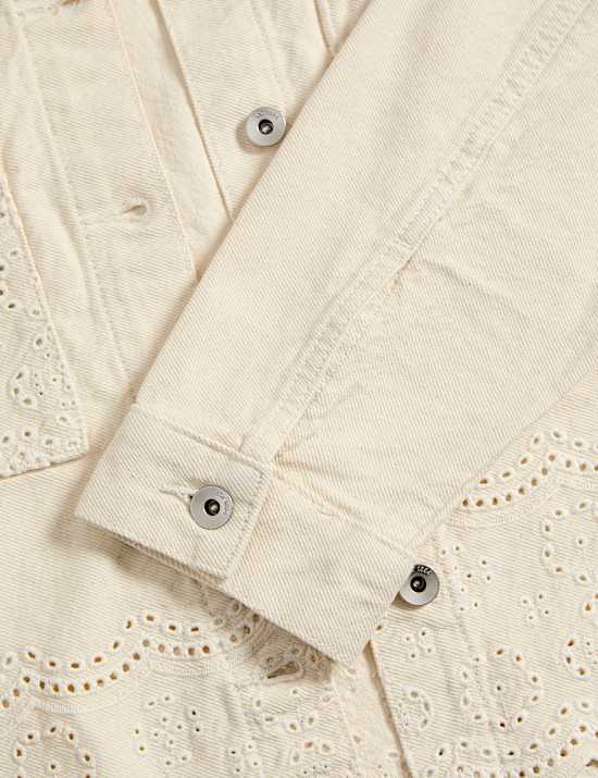 Denim Embroidered Relaxed Shacket